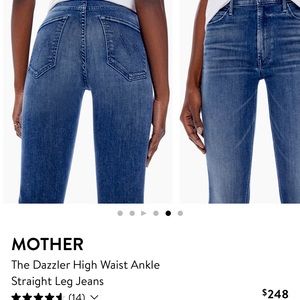 MOTHER DENIM Dazzler straight ankle jean, size 8/29